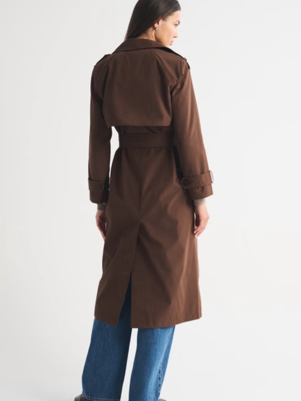 Classic Brown Trench Coat - Abercrombie